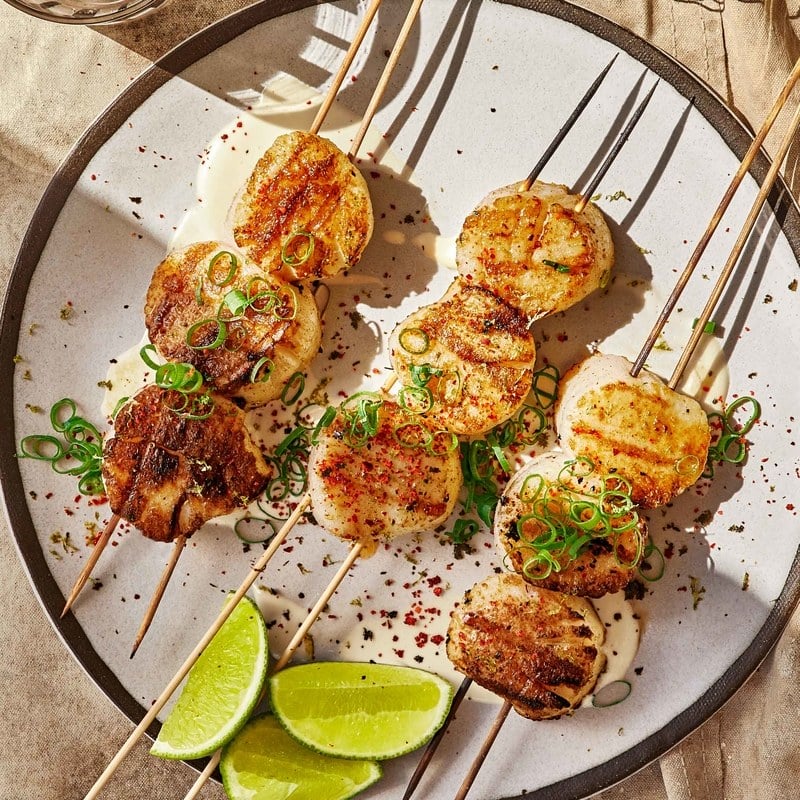 Grilled Scallops with Nori, Ginger, and Lime