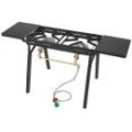 Double Burner Cooker with Folding Side Shelves