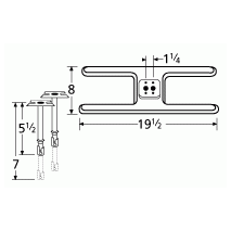 Amberlight H Shape SS Twin Burner & Venture Kit-10602-70301