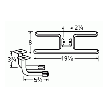 Sunbeam H Shape SS Twin Burner & Venture Kit-11002-74302
