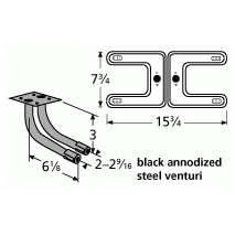 Sterling H Shape SS Single Burner & Venture Kit-18102-78202