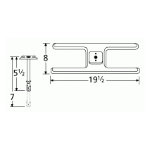 Olympia H Shape SS Single Burner & Venture Kit-10201-70301