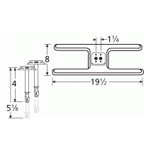 Charbroil H Shape Twin SS Burner & Venture Kit-10602-70201