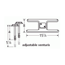 Charbroil H Shape Twin SS Burner & Venture Kit-11102-70201