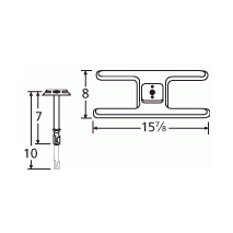 Charmglow H Shape SS Single Burner & Venture Kit-10101-70401