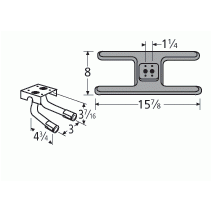 Broil Mate H Shape Cast Iron Twin Burner & Venture Kit-20502-725LR