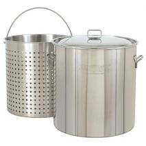 Stainless Steel 122-Qt Boil-Steam-Fry w/ Lid & Basket