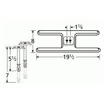 El Patio Twin H Shape SS Burner & Venture Kit-10602-70301