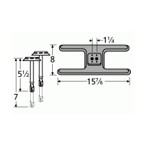 El Patio Single H Shape CI Burner & Venture KIt-20502-70301