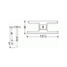 Charbroil H Shape Single SS Burner & Venture Kit-10101-70201