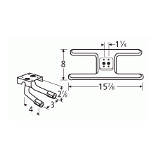 Broil Mate H Shape SS Twin Burner & Venture Kit-10502-725LR