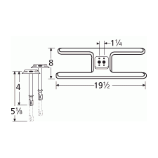 Charbroil H Shape Twin SS Burner & Venture Kit-10602-70201