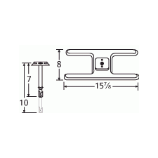 Charmglow H Shape SS Single Burner & Venture Kit-10101-70401