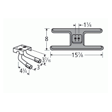 Broil Mate H Shape Cast Iron Twin Burner & Venture Kit-20502-725LR