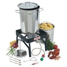 Stainless Steel 32-Qt Turkey Fryer Kit with Basket & Steel Stand