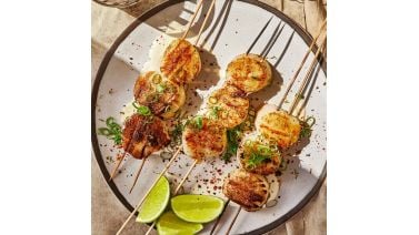 Grilled Scallops with Nori, Ginger, and Lime