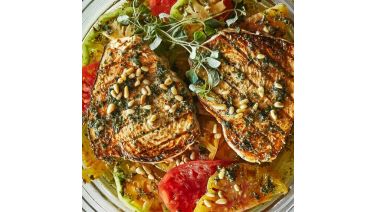 Grilled Swordfish with Tomatoes and Oregano