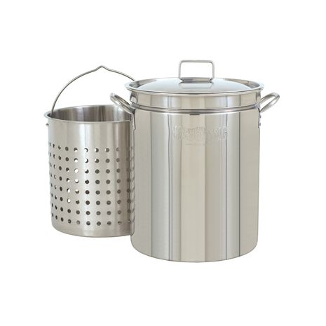 Stainless Steel 44-Qt Boil-Steam-Fry w/ Lid & Basket