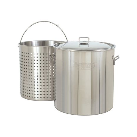 Stainless Steel 142-Qt Boil-Steam-Fry w/ Lid & Basket