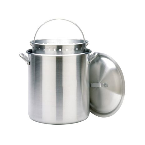 Aluminum 120-Qt Boiler with Basket & Lid