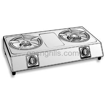 Two Burner Stainless Steel Table Top Stove